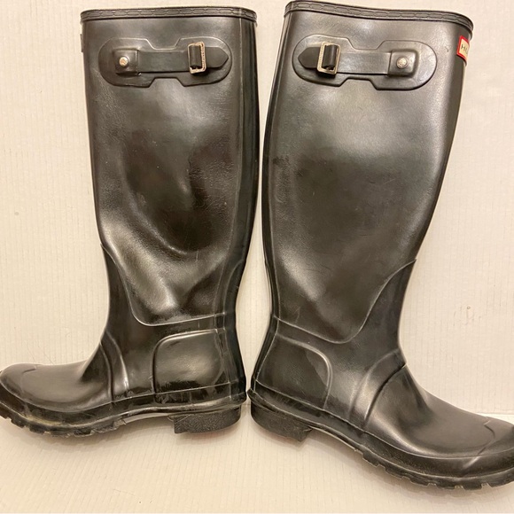 Hunter Original Tall Rain Boot in Dark Blue Size 9 - Picture 2 of 9